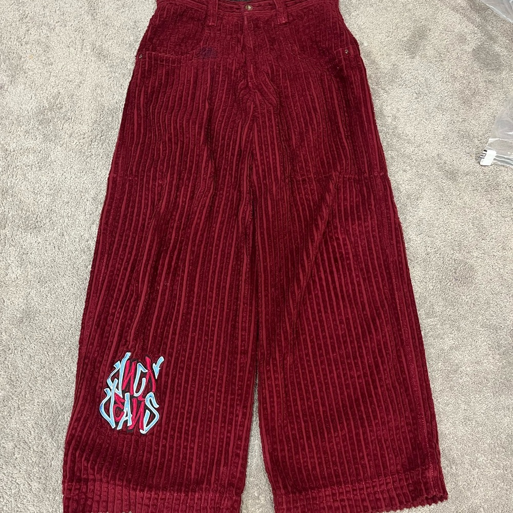 JNCO Rollin Burgundy Corduroy Pants
